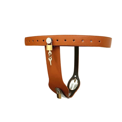 Leather T-Shaped Female Lock Belt Masturbator Strap On Pants Underwear Fetish Chastity Sex Chastity Device Bdsm Toys