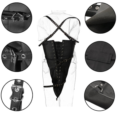 Sex Fetish Bdsm Bondage Leather Handcuffs Kit Adjustable Arm Binder Harness for Men Women Couples Restraints Cuffs Sex Toys