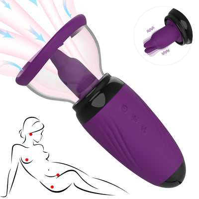 หัวนมดูดเครื่องลิ้นสั่น Sex Shop หญิง Masturbator Clitoral Stimulator หีเซ็กซ์ทอยสำหรับคู่