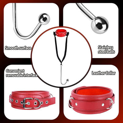 Sex Bondage BDSM Kit Sexy Slave Adjustable Leather Hand Ankle Cuffs Choker Anal Plug for Couple SM Sex Games Tool Cosplay Toys