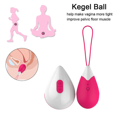Silicone Vibrating Eggs Wireless Vaginal Ball Vibrating Exercises Smart Love Ball Remote Jump Eggs Vibrator Sex Toys for Women