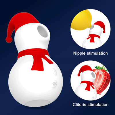 Snowman Clit Sucker Vibrator เซ็กซ์ทอยสำหรับผู้หญิงผู้ใหญ่18หัวนมคริสต์มาสหญิง Clitoris สูญญากาศกระตุ้นอมควย Oral