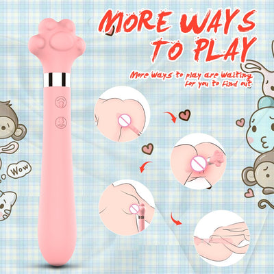 Soft น่ารัก Cat Claw Double Vibrator ซิลิโคนกันน้ำ Wand Masturbator เพศของเล่นสำหรับหญิงช่องคลอด G-Spot Anal นวด Shop