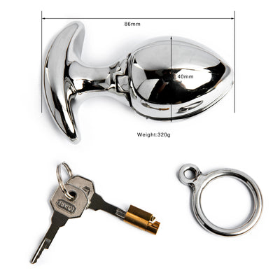 Stainless Steel Anal Lock,Anal Vaginal Dilator,Openable Anal Plugs Heavy Anus Beads Lock, Anal Sex Toys, Adult Game M096