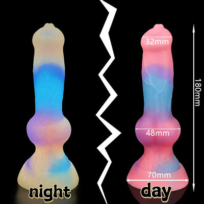 Super Soft Luminous สัตว์อวัยวะเพศชายสุนัข Dildo ผู้ใหญ่เซ็กซ์ทอยสำหรับ Woman Monster Dick ดูดถ้วย Anal Toy ชายหญิง Masturbation