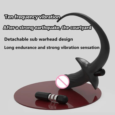 TPE with Vibrator Dog Tail Butt Plug Puppy Tail Anal Plug Toys G-spot Stimulator Erotic Adult Toys Slave Women Tail Gay Sex Toys