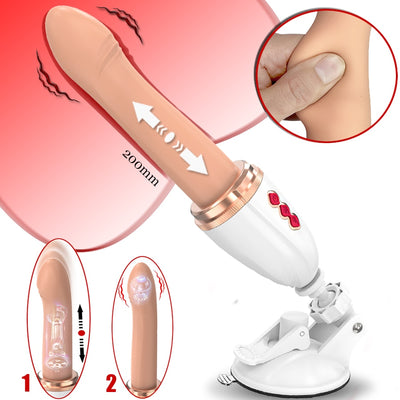เครื่อง Telescopic Dildo Vibrator และอัตโนมัติขึ้นลง Massager G Spot Thrusting Retractable ช่องคลอดของเล่นหญิงการสำเร็จความใคร่
