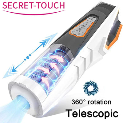 Telescopic หมุนชาย Masturbator ถ้วยสินค้าของเล่นสำหรับผู้ใหญ่ผู้ชาย Voice Interaction เครื่องบินถ้วยซิลิโคนช่องคลอด