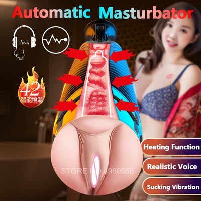 ชายของเล่นอัตโนมัติดูด Telescopic หมุน Masturbator สำหรับผู้ชายช่องคลอดดูดกระเป๋าอมควยผู้ใหญ่ผลิตภัณฑ์