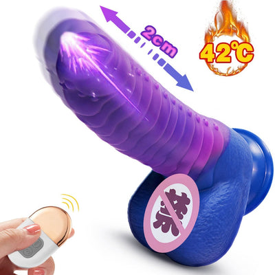สัตว์ที่สมจริง Thrusting ความร้อน Dildo Dragon Dick ไดโนเสาร์หญิง Masturbator เซ็กซ์ทอย G-Spot Anal Stimulation Penis Vibrator