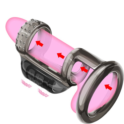 อวัยวะเพศชาย Vibrating Penis แหวนสำหรับชาย Delay Ejaculation Sex Toys ซิลิโคนอวัยวะเพศชายแหวน Cock แหวน Chastity Cage อุปกรณ์