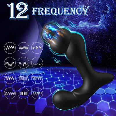 Vibrating Prostate Massager Anal การฝึกอบรม Butt ปลั๊ก12โหมดการสั่นสะเทือน G-Spot Vibrator Anal ลูกปัดกระตุ้นอุปกรณ์