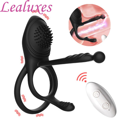 รีโมทคอนโทรลไร้สายอวัยวะเพศชายแหวน Vibratior Delay Ejaculation Vibrating Cockring กระตุ้น Clitoris เซ็กซ์ทอยสำหรับชายคู่