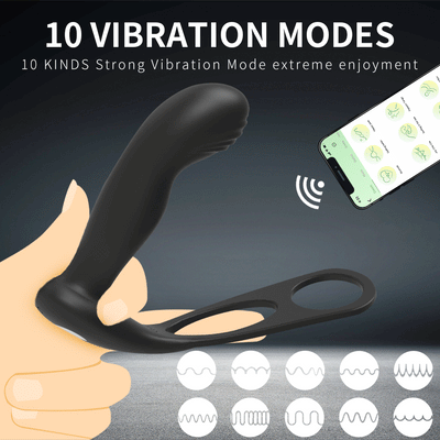 Vibrator ชายต่อมลูกหมากนวด Butt Plug ชะลอการแหวนควบคุม Backyard ของเล่นสามจุดกระตุ้นคู่ Flirt