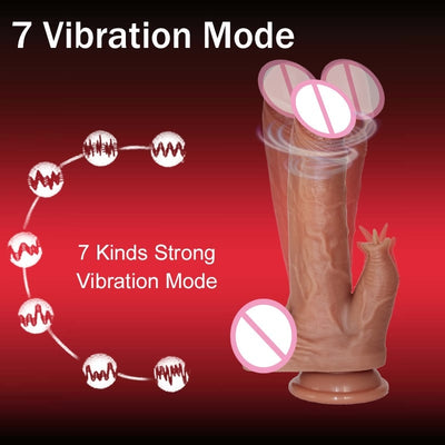 เลียยาง Vibrator สำหรับผู้หญิง Clitoris Stimulator รีโมทคอนโทรล Vibrating Dildo สำหรับผู้หญิง Telescopic เครื่องทำความร้อน Vibrator ของเล่น