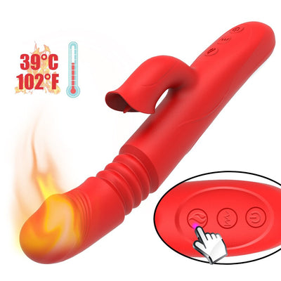 ความร้อนหมุน Vibrator Telescopic G Spot Dildo Vibrator Anal Clit Stimulator หญิง Masturbation เซ็กซ์ทอยสำหรับผู้หญิง