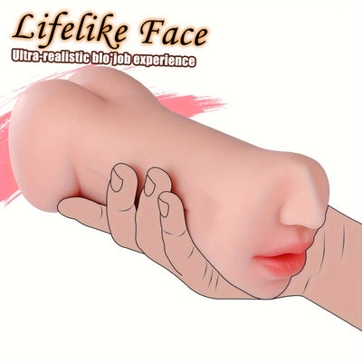 3 In 1 Pocket Pussy Male Masturbator, Double-Ended Stroker With Vagina Anus & Mouth, 3D Realistic Textured Deepthroat Blowjob Toy For Men Masturbation, Male Sex Toys With Storage Bag