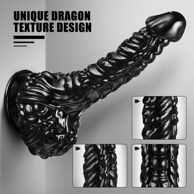 Dragon Design TPE Penis, 9-Inch Solid Color Uncharged Male Dildo for Masturbation, Hand Washable Male Erotic Accessory