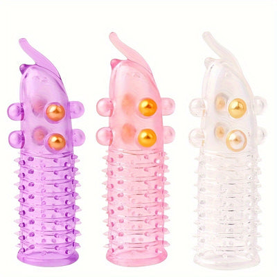 Men's Wolf Teeth Penis Sleeve With Bead,  Accessory For Longer Stronger Erection Ejaculation Delay Pleasure Enhancing, Transparent Elephant Nose Cock Condom For Men Couples