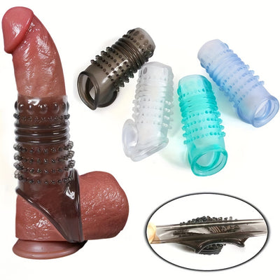 Cock Rings For Men, Penis Rings For Men Sexy Toys Adult Products Delayed Ejaculation Rings, Soft Grainy Penis Bondage Stretcher Covers, Sex Toys For Men-Four Colors To Choose