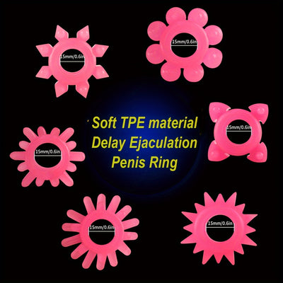 4pcs Men's Glow In The Dark Soft Grain Decor Penis Rings, High Elasticity Easy To Clean Masturbating Toys For Couple's Flirting, Men's Gay's Pleasure