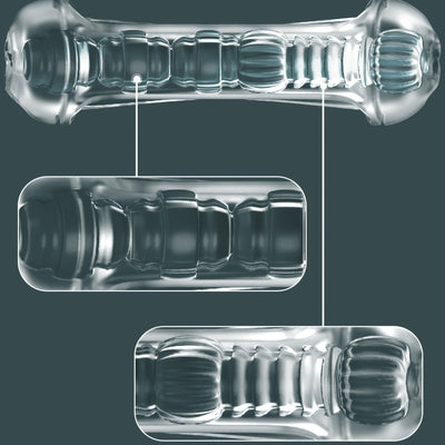Mesterstar Dual Open Ended 360° Rotating Male Masturbators Stroker Sleeve, Pocket Pussy Sex Toys for Adult with 3D Crystal Realistic Textured Vagina Male Masturbators Cup