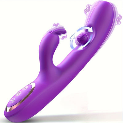 G Spot Vibrator Sex Toys-3 In 1 Adult Sex Toys With 10 Rubbing & 7 Vibrating & 7 Massaging, Clitoral Stimulator Dildo Rabbit Vibrators Women Sex Toy For Female And Couples Pleasure, Violet