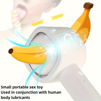 Compact Portable Male Masturbator with 8 Thrusting & Vibrating Modes, Dual Open-Ended Penis Massager - USB Rechargeable, TPE Material