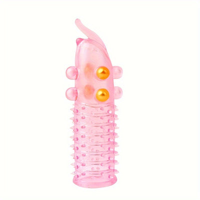 Men's Wolf Teeth Penis Sleeve With Bead,  Accessory For Longer Stronger Erection Ejaculation Delay Pleasure Enhancing, Transparent Elephant Nose Cock Condom For Men Couples