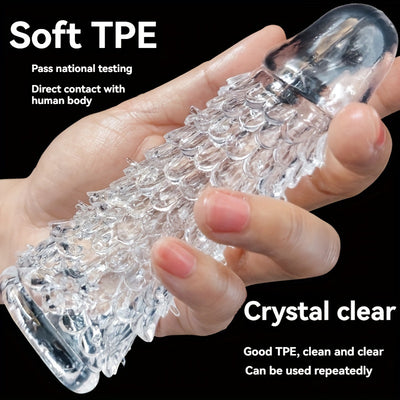 Men's Crystal Adult Sex Toy Penis Cover Sleeve Penis Extender Reusable Delay Ejaculation Add More Fun And Excitement