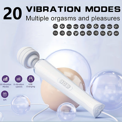 AV Vibrating Stick USB Rechargeable 20 Frequency Vibrating Massage Stick 12.9in Masturbation Stick Sex Toy For Men And Women