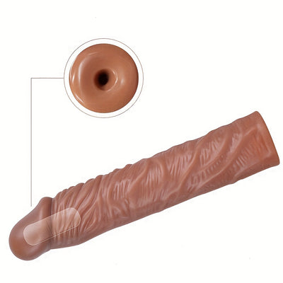 Wearable Dildo Cover Simulated Penis Cover Long Sex Toy Wolf Tooth Cover Single Mouth Long