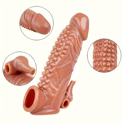 Men's Adult Sex Toy Penis Cover Sleeve Penis Extender Reusable Delay Ejaculation Add More Fun And Excitement For Men Women Couples