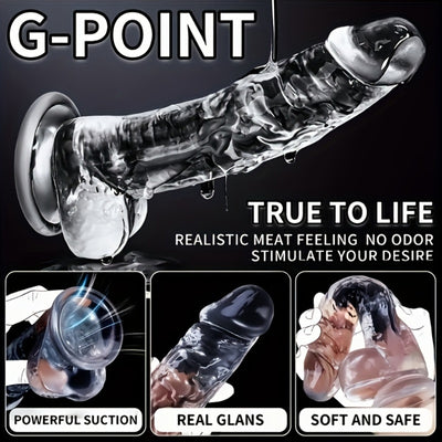 5 Sizes Transparent Soft Jelly Dildo Realistic Fake Dick Penis Sucker Butt Plug Sex Toys for Woman Men Vagina Anal Sex Toys