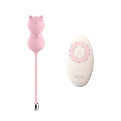 KISS TOY Paula pink kitten vibrating egg with flexible tail and white wireless remote control