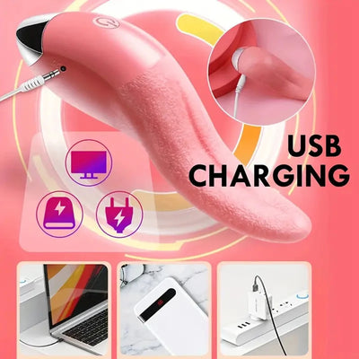 สายชาร์จ USB สำหรับเครื่องนวดสั่นรูปทรงลิ้น