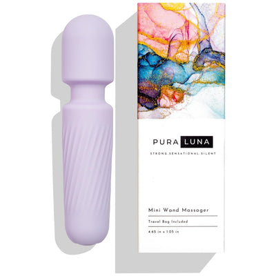 Mini Personal Massager - Travel Bag Included - Waterproof, Quiet, Powerful & USB Rechargeable with 10 Vibration Modes (Light Purple)