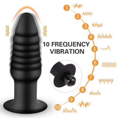 Vibration Anal Plug Safety Silicone Butt Plug Female Masturbation Tool Prostate Massager Erotic Sex Toys for Couple