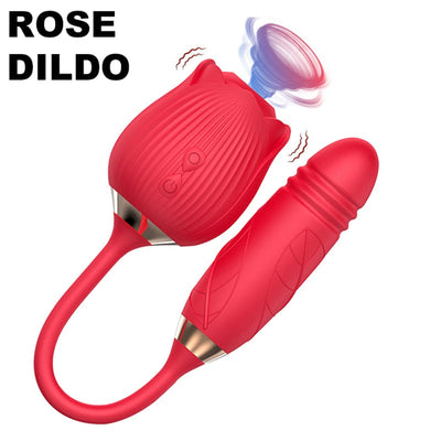 Rose Clitoral Sucking Vibrator with Vibrating Egg Vaginal Anal Stimulator Breast Nipple Massager Oral Sex Toy for Women