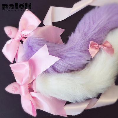 100%Handmade Lovely Japanese Soft Fox Tail Bow Silicone Butt Anal Plug Erotic Cosplay Accessories Adult Sex Toys for Couples