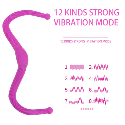 12 Speed Lesbian Strap on Dildo Vibrators Flexible Double Head Vaginal Massager G Spot Anal Sex Toy for Women Adult Products