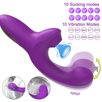 20ความเร็วที่มีประสิทธิภาพ Dildo Vibrator หญิง Clit Sucker Clitoris Stimulator เลียนแบบนิ้วมือ Wiggling เซ็กซ์ทอยสำหรับสตรี