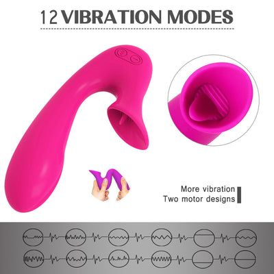 Abhoth Tongue Lick Vibrator for Women 12-speed AV Electric Massager G Point Female Vibrator Sex Machine Sexy Toys for Adults 18