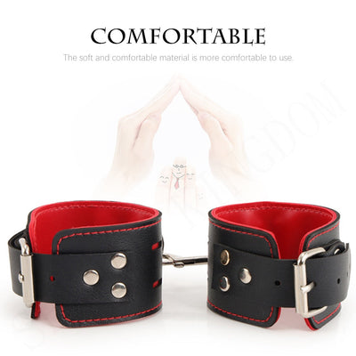 Adjustable Leather Handcuffs and Shackles BDSM Bondage Bundling Femdom Fun Adult Sex Bondage Sex Toys for Woman Couples