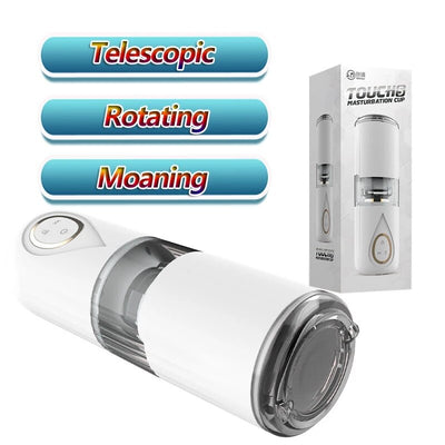 Automatic Telescopic Rotating Male Masturbator Cup Moan Blowjob Real Vagina Thrusting Masturbation Tools Sex MachineToys for Men