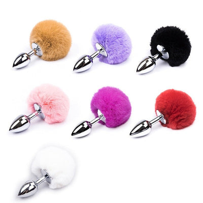 Bunny Tail Fur Butt Anal Plug Toy Stainless Steel Smooth Touch Metal Butt Plug Sex Toys for Woman Men Gay Adult Sex Products