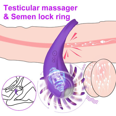 แหวนอวัยวะเพศชาย Cock Vibrator สำหรับคู่ผู้หญิงเลีย Vibrating ช่องคลอด Clit Stimulator G จุด Orgasm ล็อคชาย Cockring สำหรับผู้ชายของเล่น