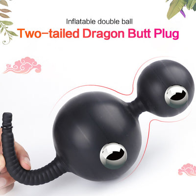 Erotic Toy Anus Expander Inflatable Butt Plug Anal Beads with Rings Man Prostate Massager Male Deep Anus Expandable Plug Sex Toy