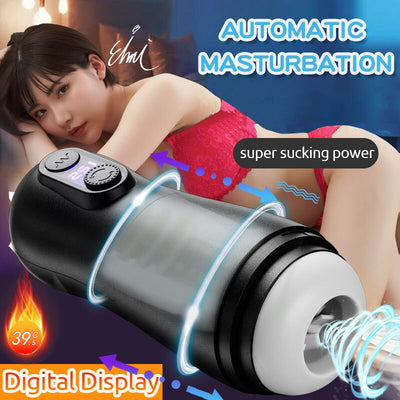 Masturbation สำหรับชาย Automatic Piston Telescopic อัจฉริยะอมควยดูด Mastubator Sex Machine สำหรับชายผู้ใหญ่ของเล่นสำหรับชาย