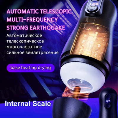 Masturbation สำหรับชาย Automatic Piston Telescopic อัจฉริยะอมควยดูด Mastubator Sex Machine สำหรับชายผู้ใหญ่ของเล่นสำหรับชาย